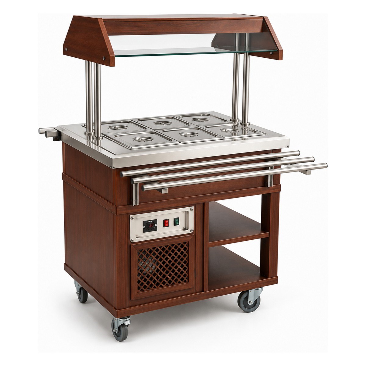 Şenox SLD-04 Salad Bar, 4 x GN 1/1, Ahşap Kaplama-SALADBAR  - Demasan
