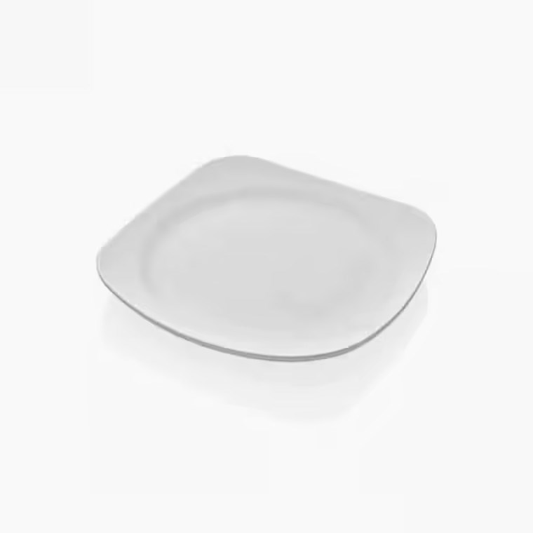 Thermoset Bergama Kare Tabak Ø 21 cm - Porselen Beyazı-Kırılmaz Tabaklar - Demasan

