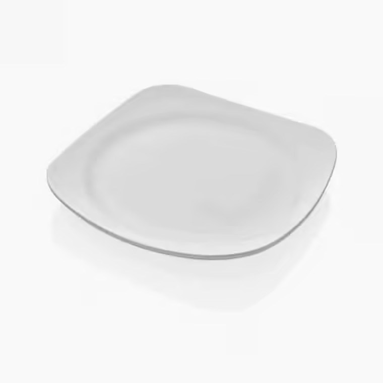 Thermoset Bergama Kare Tabak Ø 28 cm - Porselen Beyazı-Kırılmaz Tabaklar - Demasan
