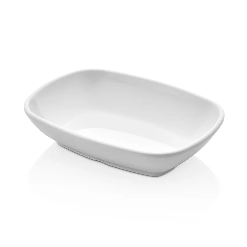 Thermoset Diamond Kare Kayık Tabak 17,2 x 12,3 cm - Porselen Beyazı-Kırılmaz Tabaklar - Demasan
