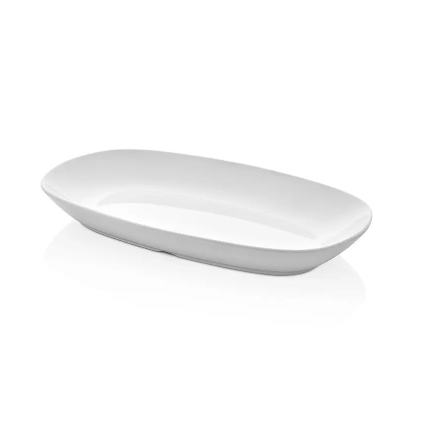 Thermoset Diamond Oval Tabak 29 x 17 cm - Porselen Beyazı-Kırılmaz Tabaklar - Demasan
