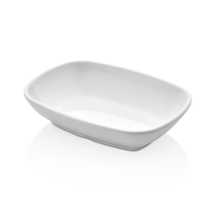 Thermoset International Kare Kayık Tabak 17,2 x 12,3 cm - Porselen Beyazı-Kırılmaz Tabaklar - Demasan

