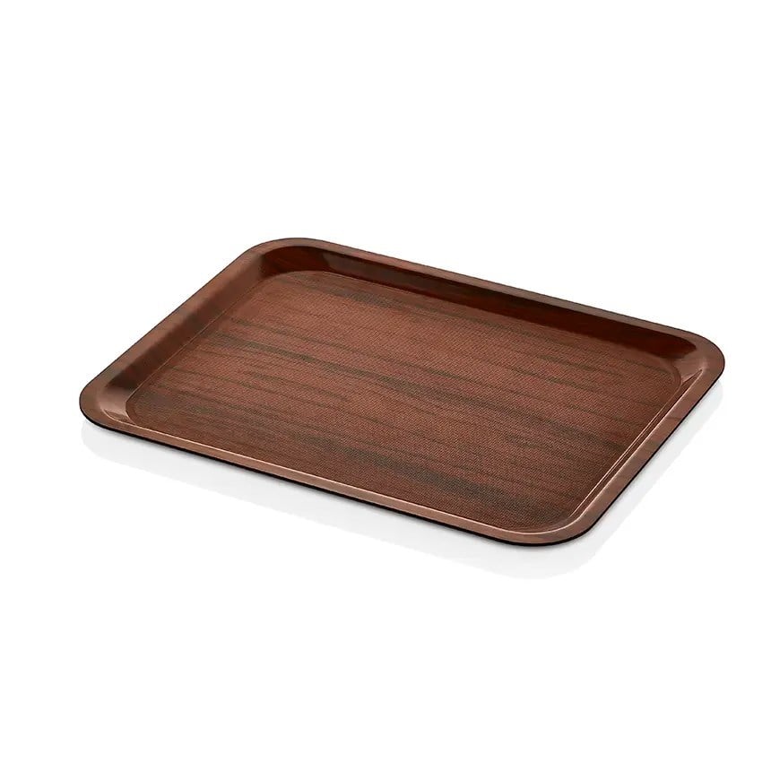 Thermoset Lamine Kaymaz Dikdörtgen Tepsi Ceviz 36 x 46 cm-Kırılmaz Sürahi ve Tepsiler - Demasan
