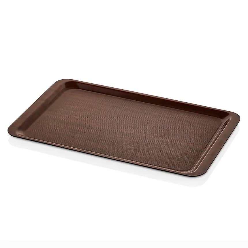 Thermoset Lamine Kaymaz Dikdörtgen Tepsi Maun GN.1/1 - 32 x 53 cm-Kırılmaz Sürahi ve Tepsiler - Demasan

