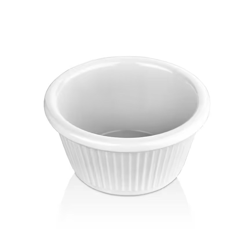 Thermoset Ribbed Ramekin Ø 8,4 cm 120 ml - Porselen Beyazı-Sosluk, Reçellik ve Şişeler - Demasan
