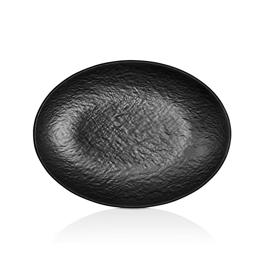 Thermoset Tilda Matt Oval Tabak 30 x 22,3 cm - Siyah-Kırılmaz Tabaklar - Demasan
