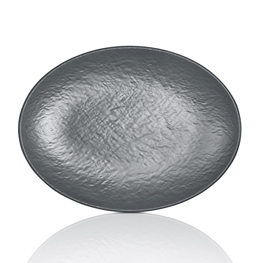 Thermoset Tilda Matt Oval Tabak 35 x 26 cm - Gri-Kırılmaz Tabaklar - Demasan

