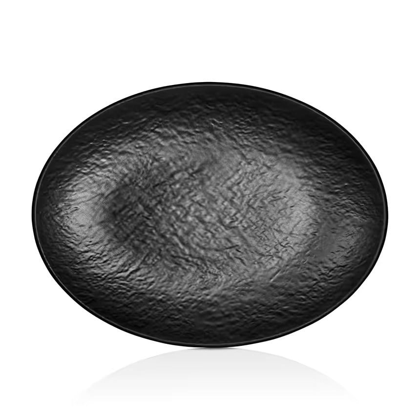 Thermoset Tilda Matt Oval Tabak 35 x 26 cm - Siyah-Kırılmaz Tabaklar - Demasan
