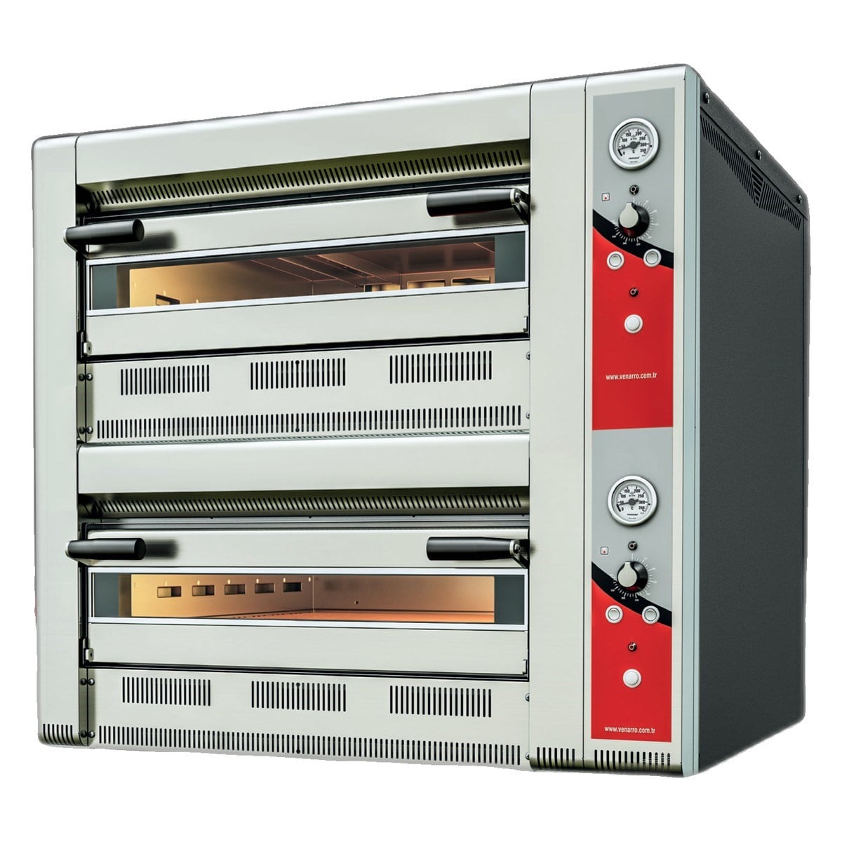 Venarro Dreay DYP-6+6GS Çift Katlı Pizza Fırını, 6+6 x Ø34 cm Pizza, Manuel, Gazlı-GAZLI PİZZA FIRINLARI - Demasan
