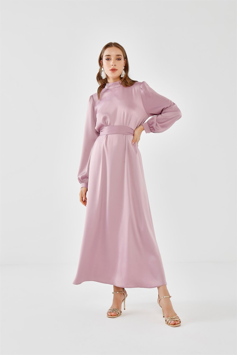 İpek Krep Abiye Leylak