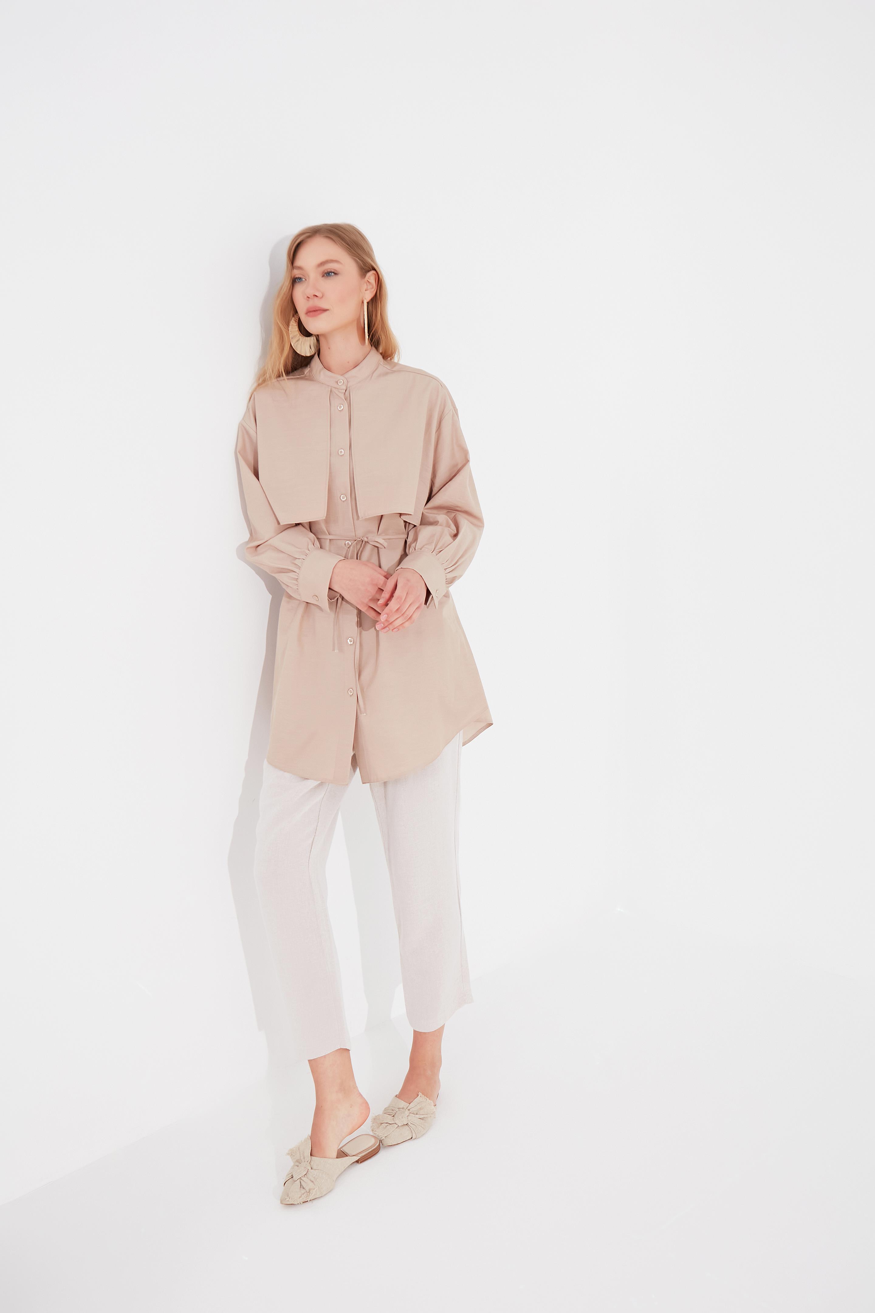 Rüzgarlıklı Gömlek Bej