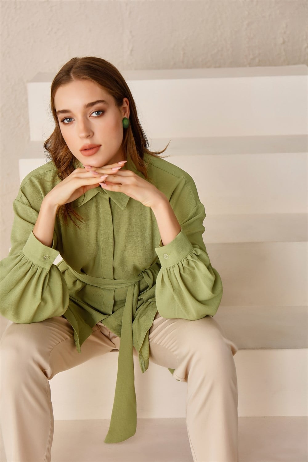 Yeşil Kuşaklı Gömlek