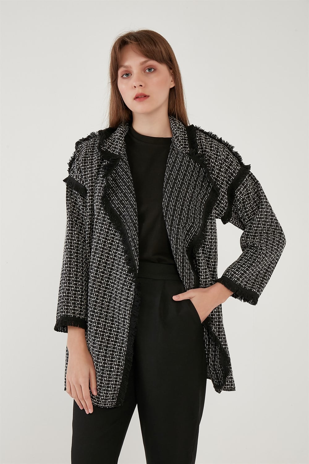 Püskül Gömlek Siyah