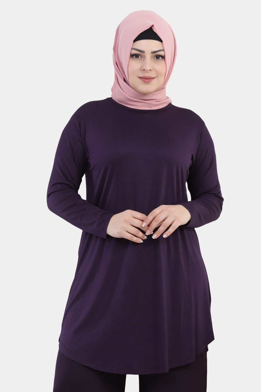 Mürdüm Turlu Viskon Penye Tunik