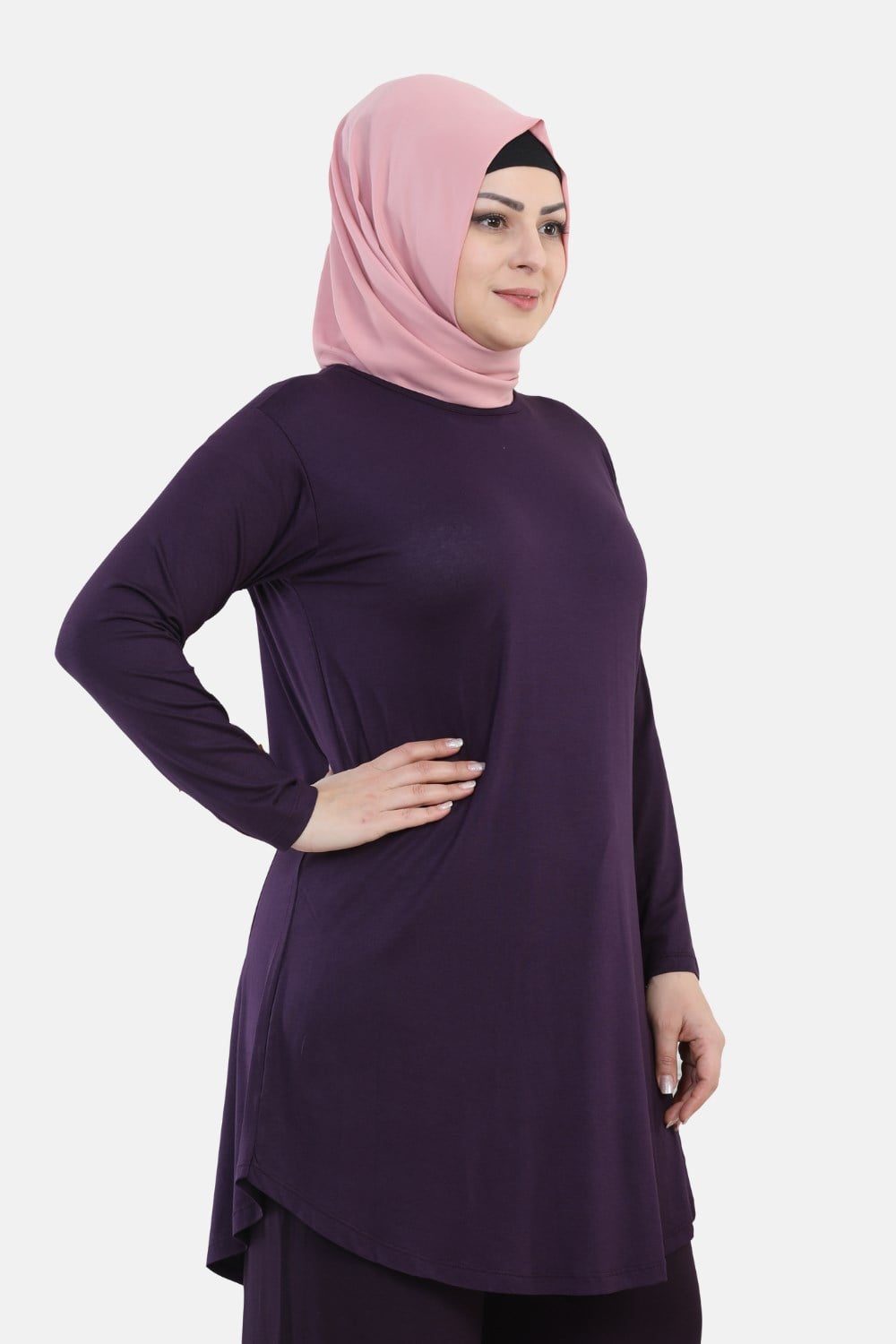 Mürdüm Turlu Viskon Penye Tunik
