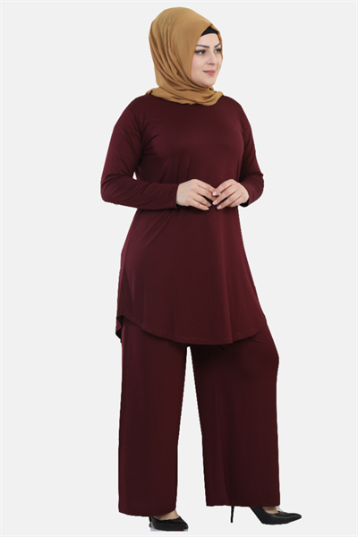 Bordo Turlu Viskon Penye Takım