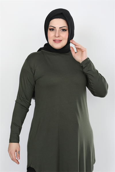 Haki Turlu Viskon Penye Tunik