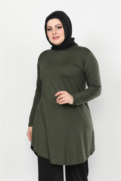 Haki Turlu Viskon Penye Tunik