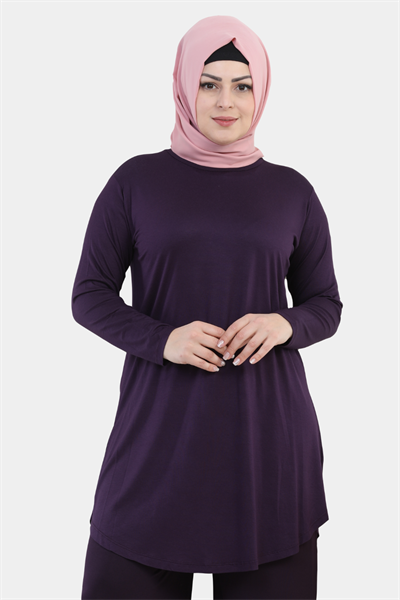 Mürdüm Turlu Viskon Penye Tunik