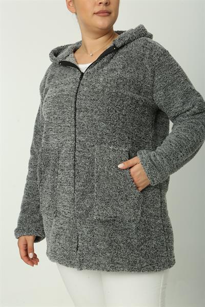 Peluş Hırka Gri