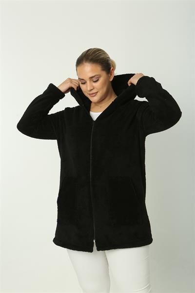 Peluş Hırka Siyah