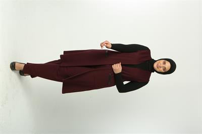 Yelek Pantolon İkili Takım Bordo