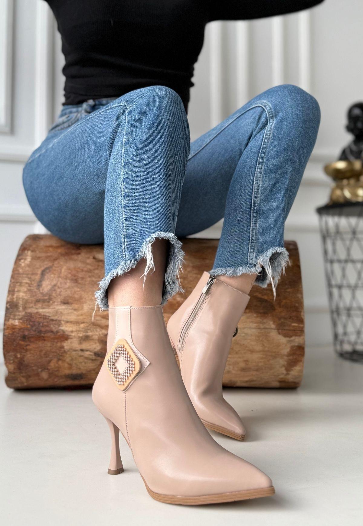 Moose Nude Cilt Topuklu Bot