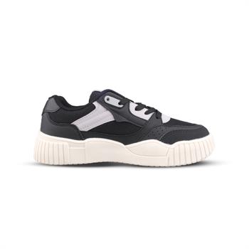 Kadın Bağcıklı Siyah-Beyaz Sneaker