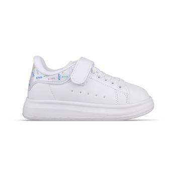 Küçük Çocuk Bağcıklı / Velcro Beyaz Sneaker