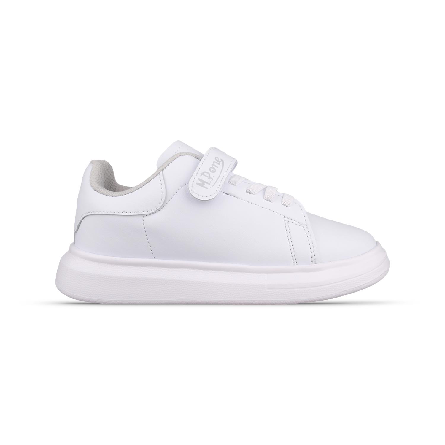 Büyük Çocuk Bağcıklı / Velcro Beyaz Sneaker