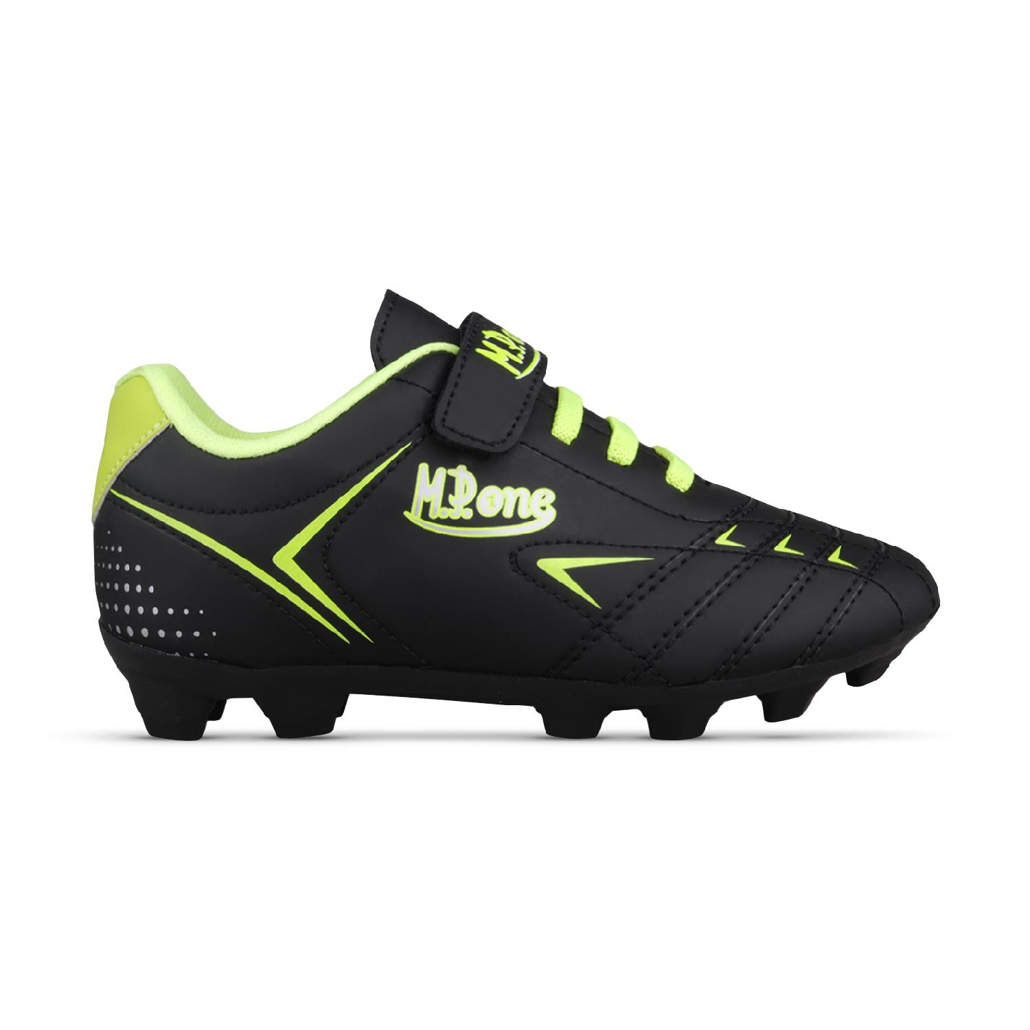 Büyük Çocuk Bağcıklı / Velcro Siyah-Sarı Krampon Futbol Ayakkabısı
