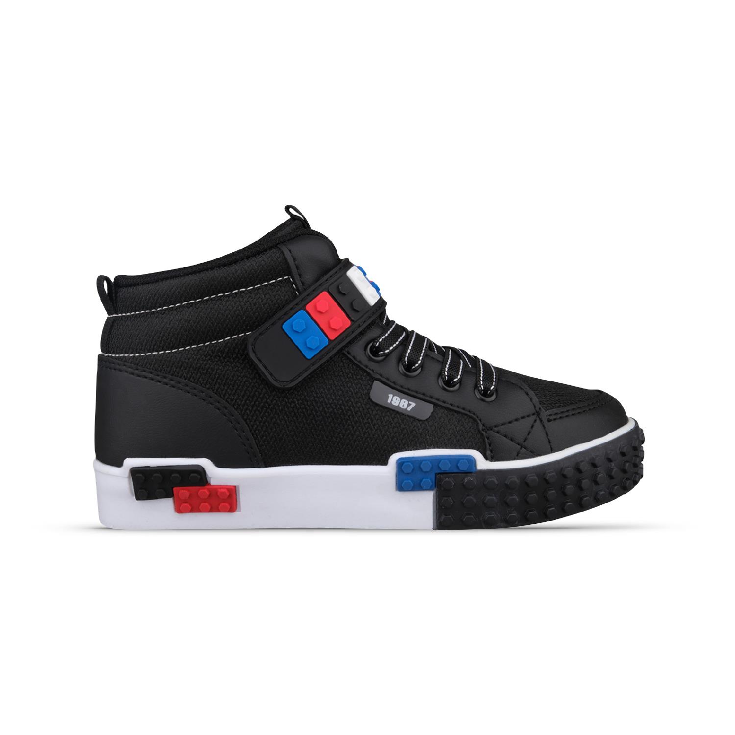 Büyük Çocuk Bağcıklı / Velcro Siyah Sneaker Bot