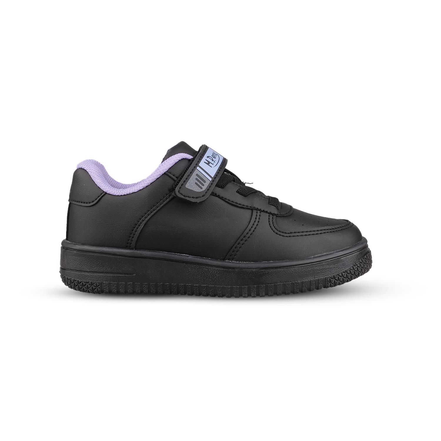 Büyük Çocuk Bağcıklı / Velcro Siyah Sneaker