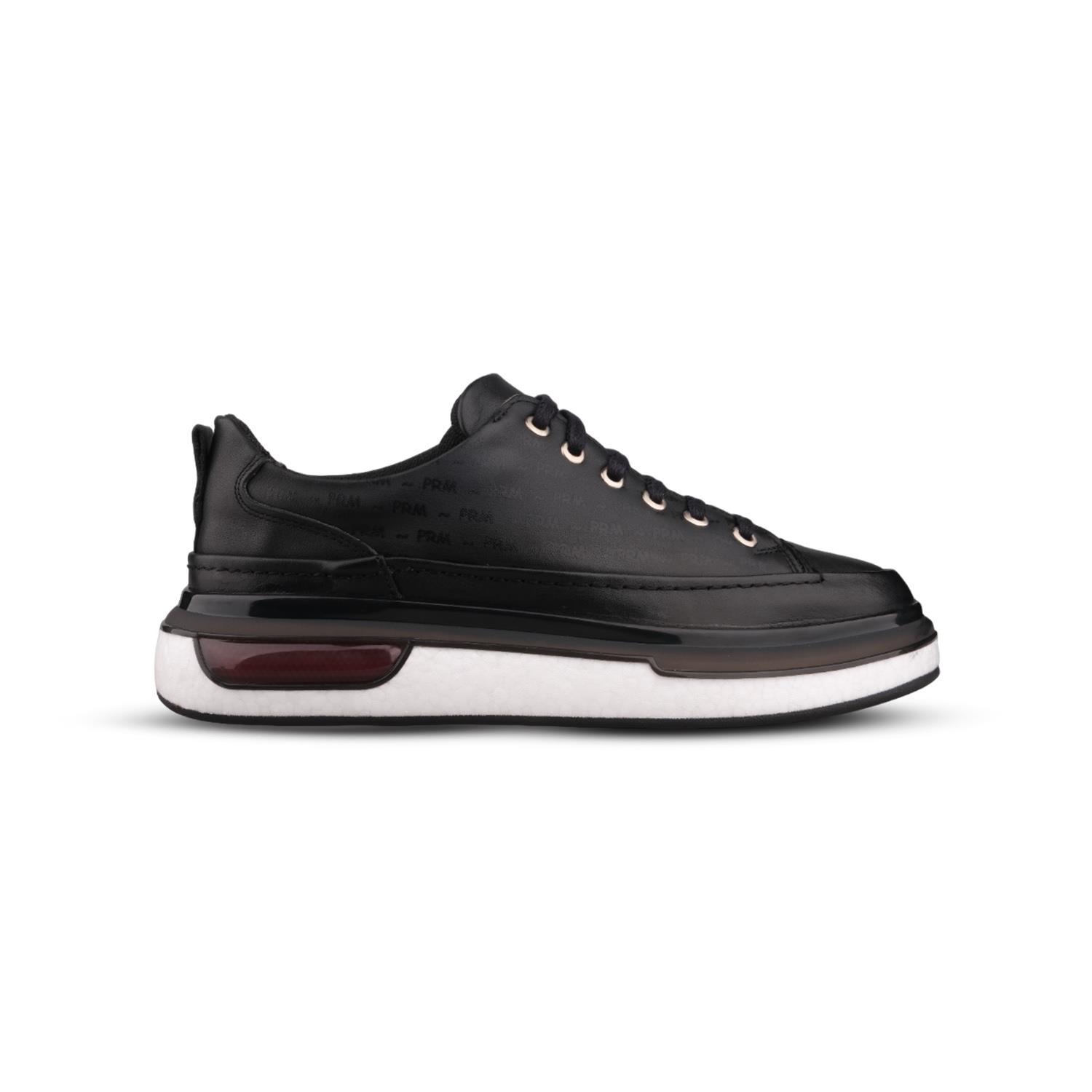 Erkek Bağcıklı Siyah-Beyaz Sneaker