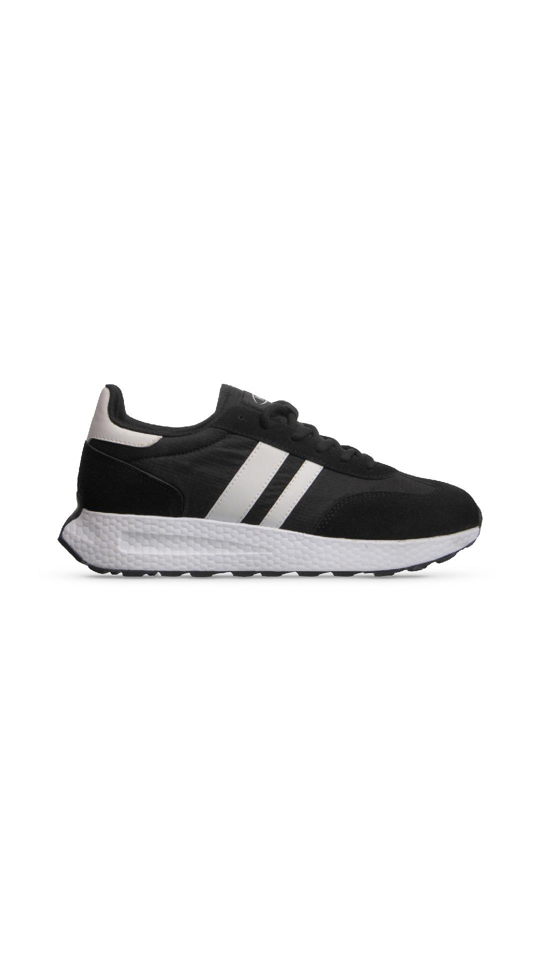Erkek Bağcıklı Siyah-Beyaz Sneaker