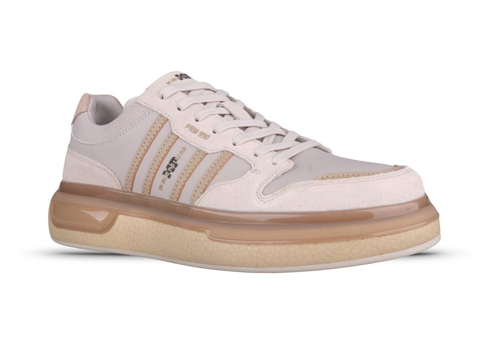 Erkek Nubuk Deri Bej Sneaker