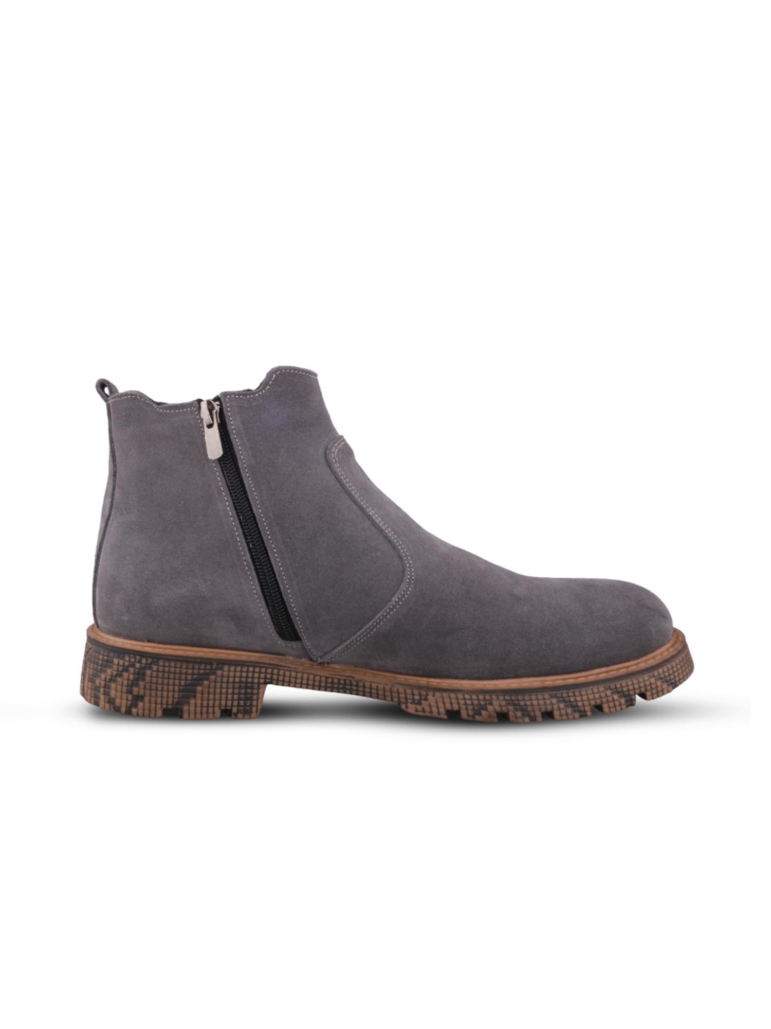 Erkek Slip-On Gri Süet Chelsea Bot