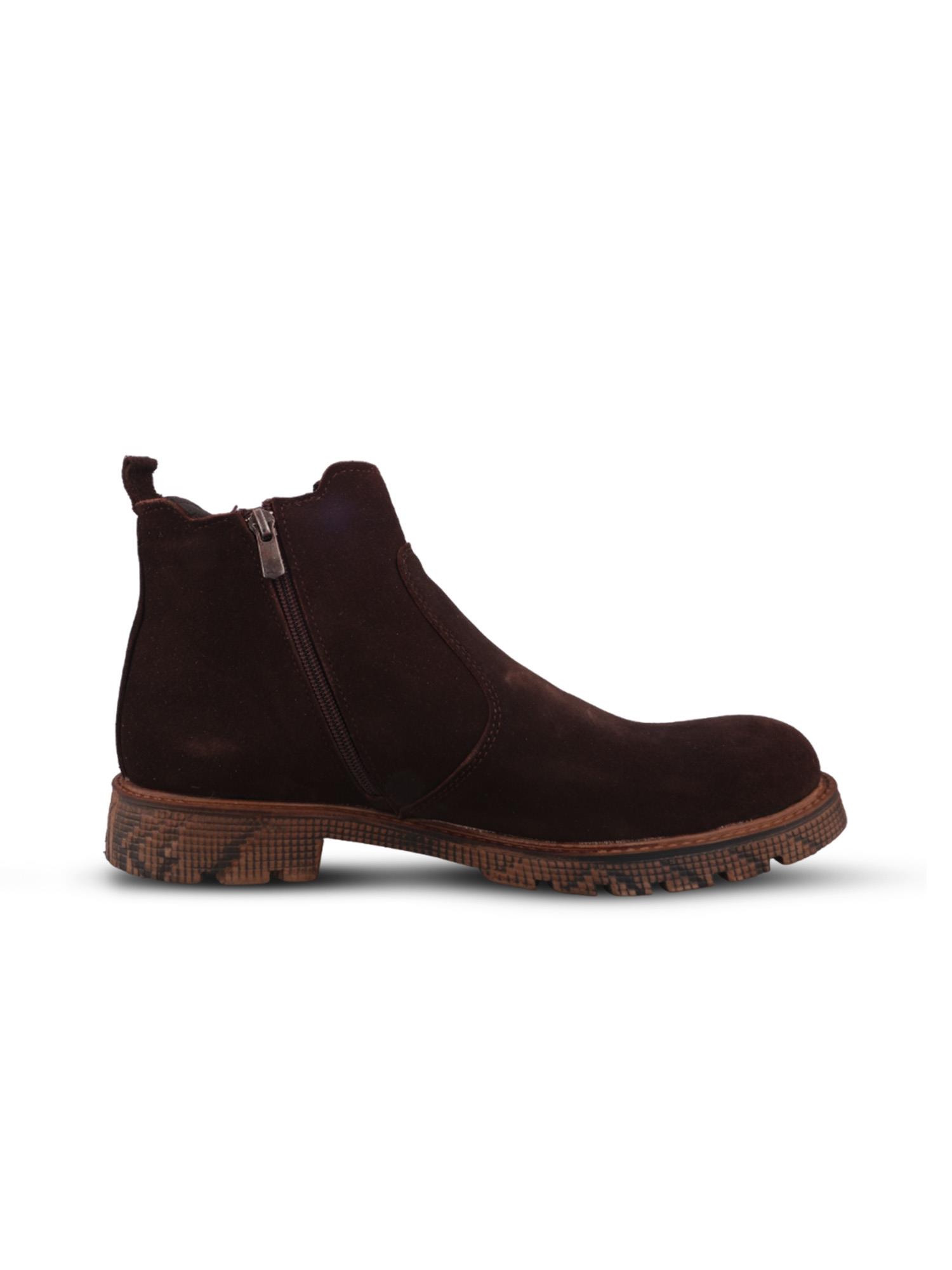 Erkek Slip-On Kahverengi Süet Chelsea Bot