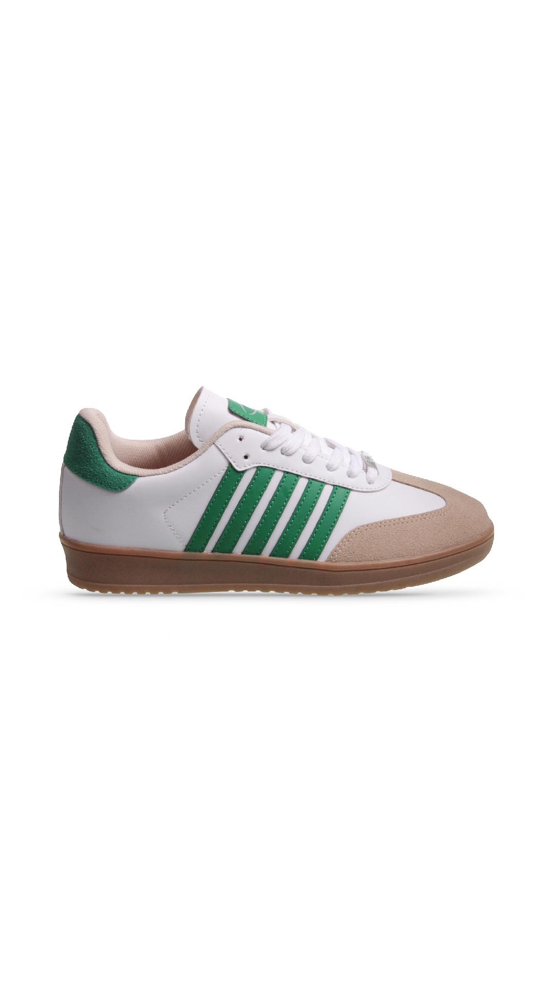 Kadın Bağcıklı Beyaz-Yeşil Sneaker