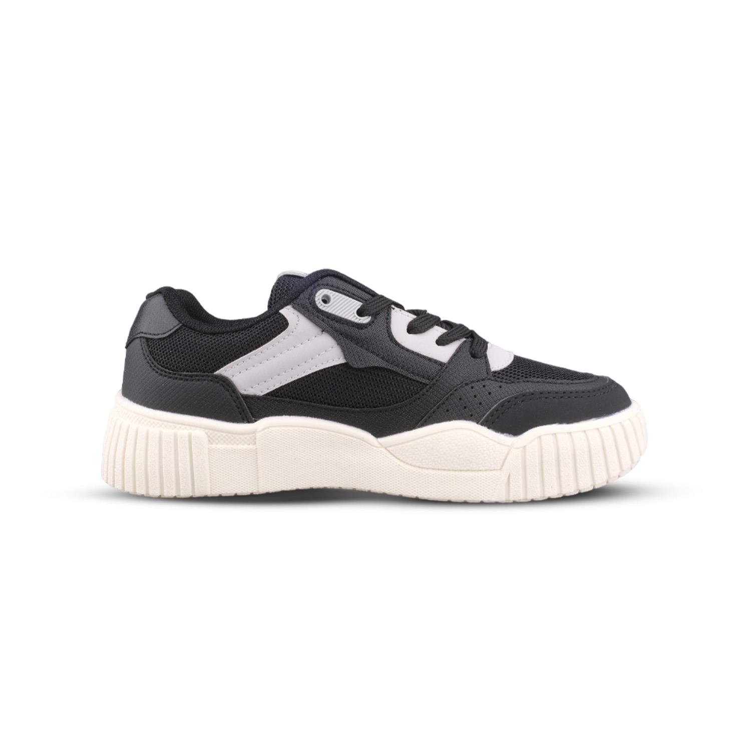 Kadın Bağcıklı Siyah-Beyaz Sneaker