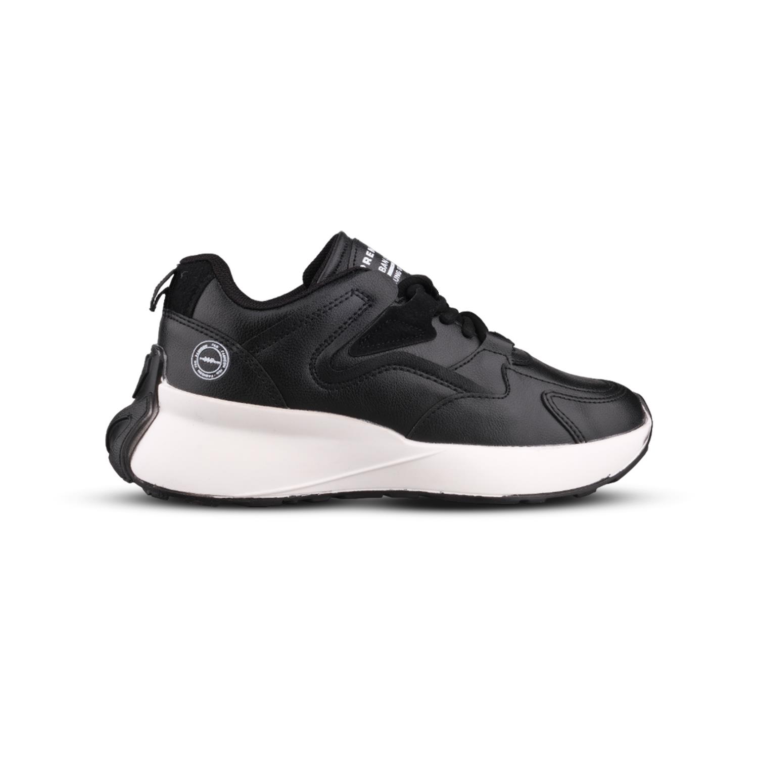 Kadın Bağcıklı Siyah-Beyaz Sneaker