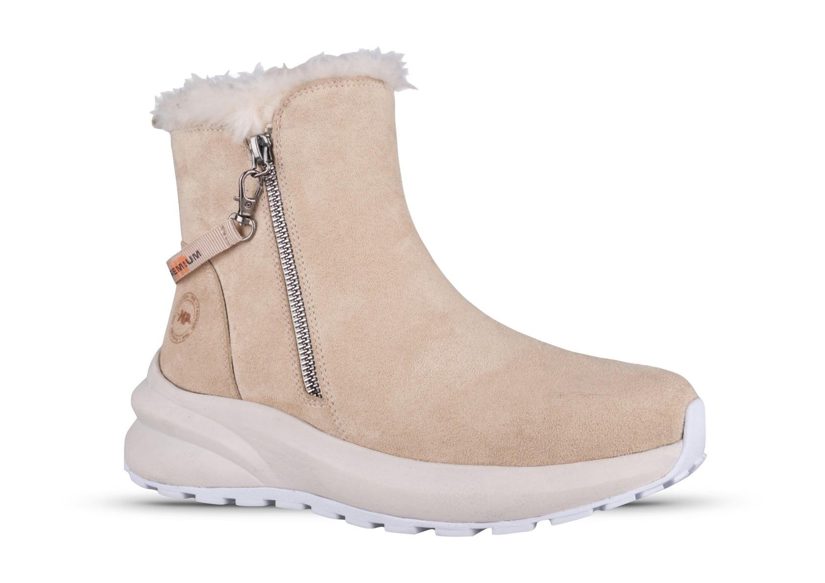 Kadın Spor Bot - Bej Süet, Deri