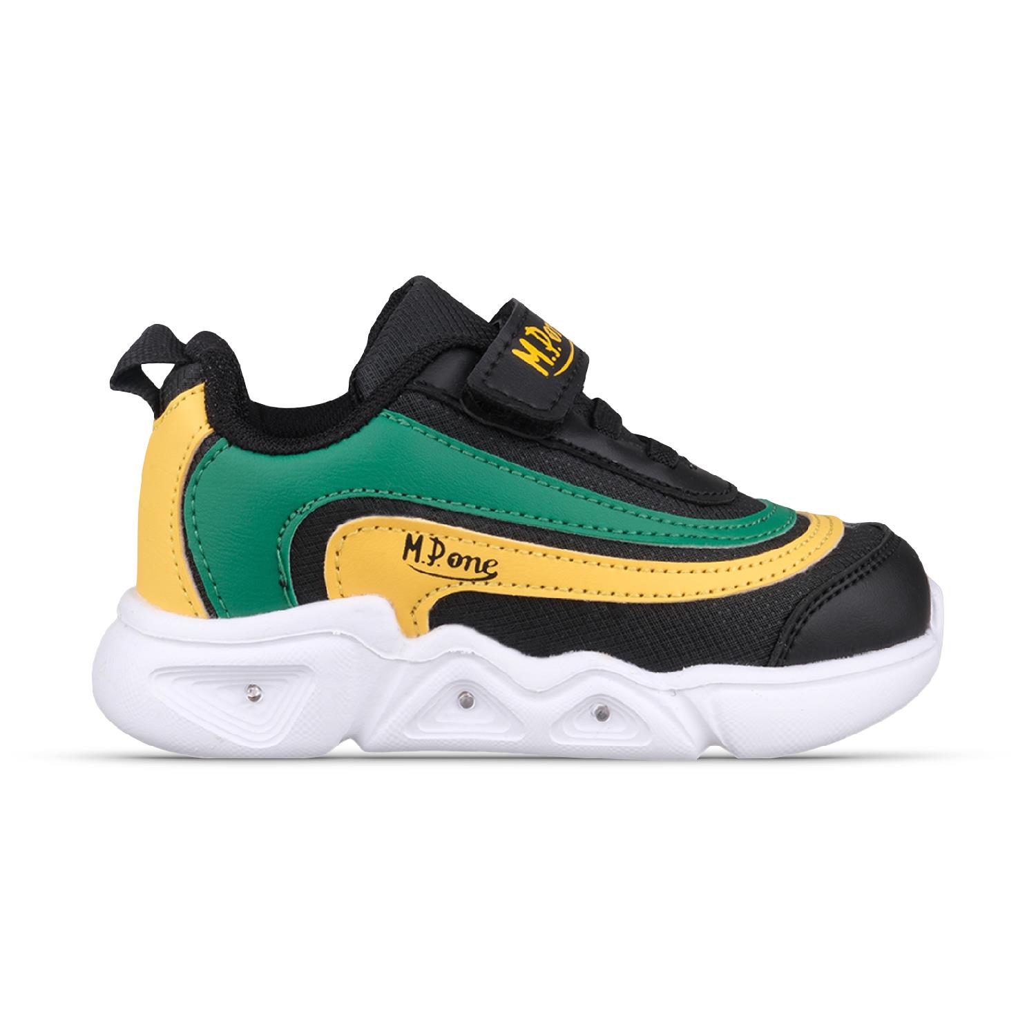 Küçük Çocuk Velcro Siyah-Yeşil Sneaker