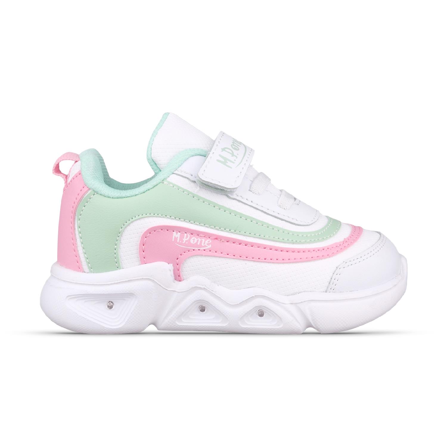 Küçük Kız Çocuk Velcro Beyaz-Yeşil Sneaker
