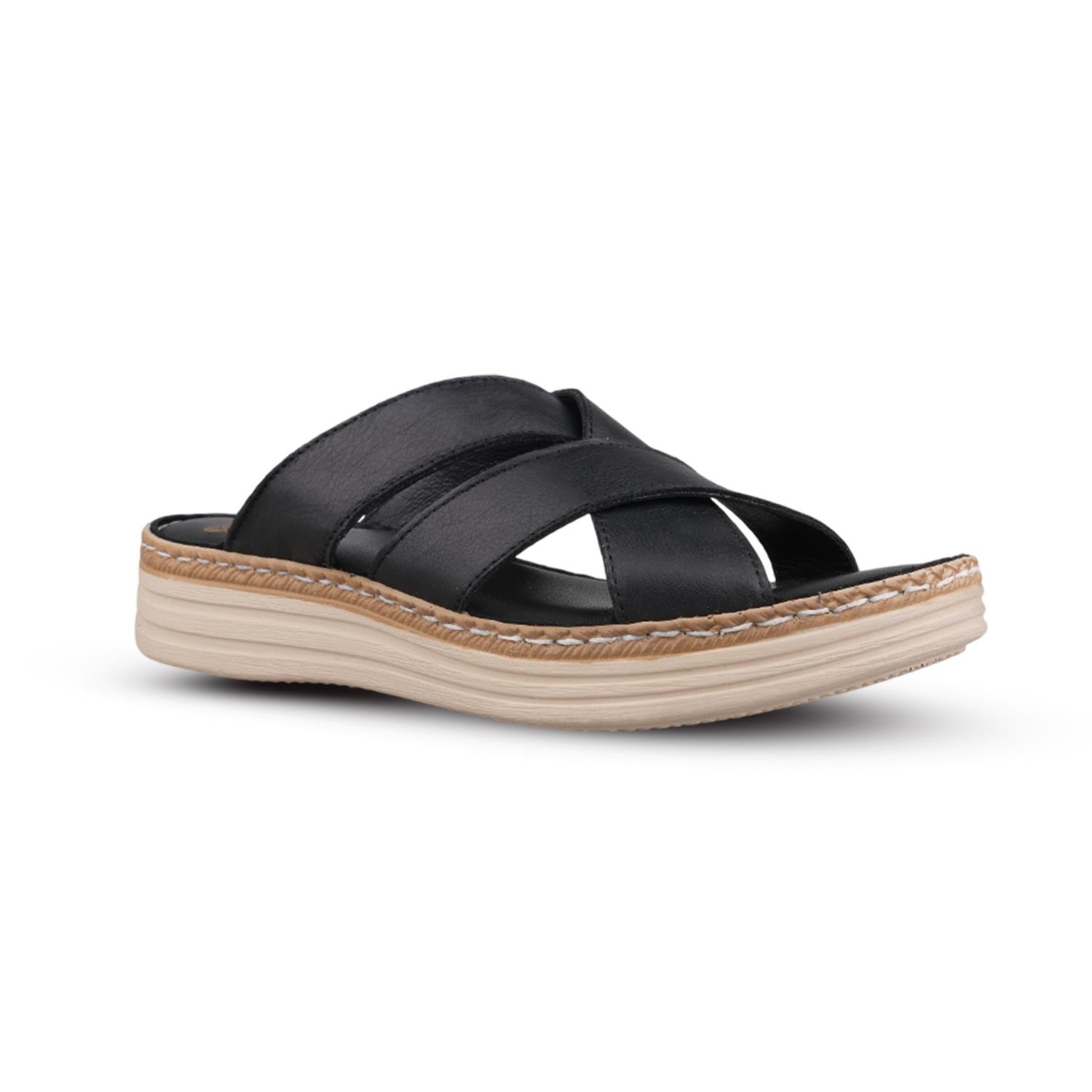 SIYAH Günlük Terlik - Siyah, Deri