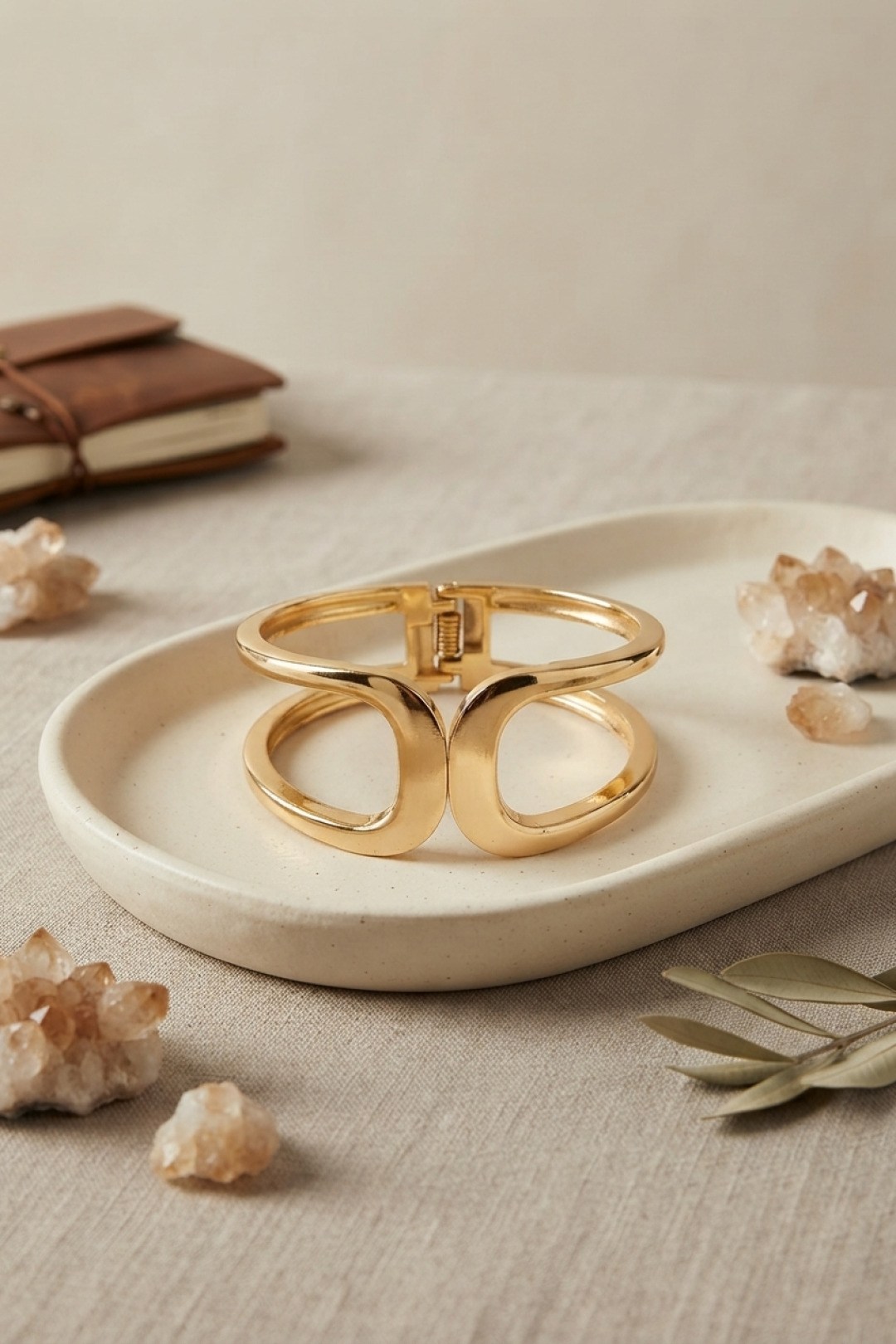 Tegan Gold Renk Pirinç Manşet Model Vintage Kelepçe Bilezik TG27BB8867
