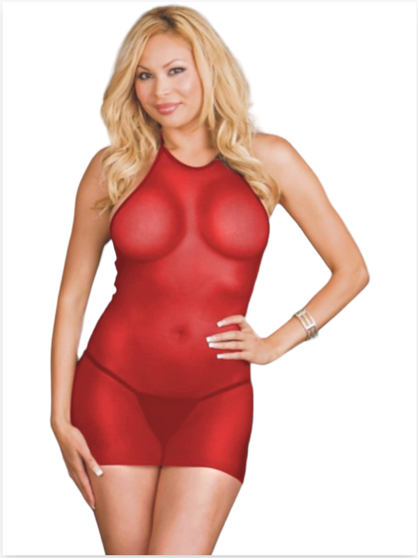Tegan Büyük Beden Kırmızı Fantazi Seksi Tül Babydoll  TG273223