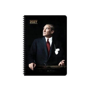 Keskin 2027-17*24 Atatürk Günlük Spiralli Ajanda - Cumhurbaşkanı