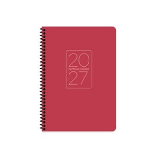 Keskin 2027-17*24 Spiralli Haftalık  Ajanda - Kırmızı