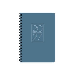 Keskin 2027-17*24 Spiralli Haftalık  Ajanda - Mavi
